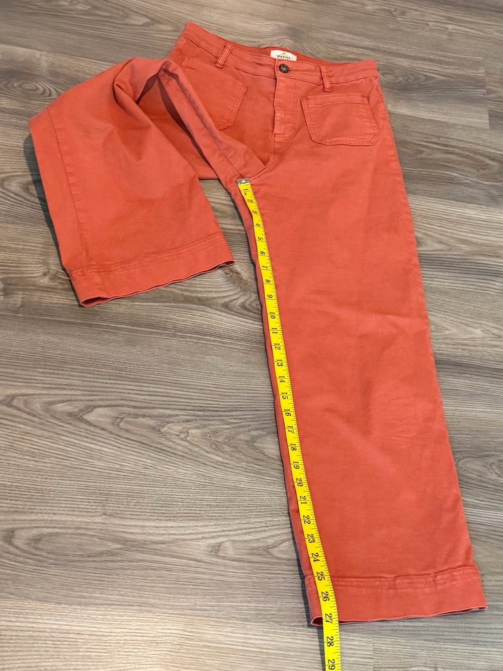 Marine Layer Bridget Crop Pant Wide Leg Patch Pocket Baked Clay Women’s size 6 - Picture 5 of 7